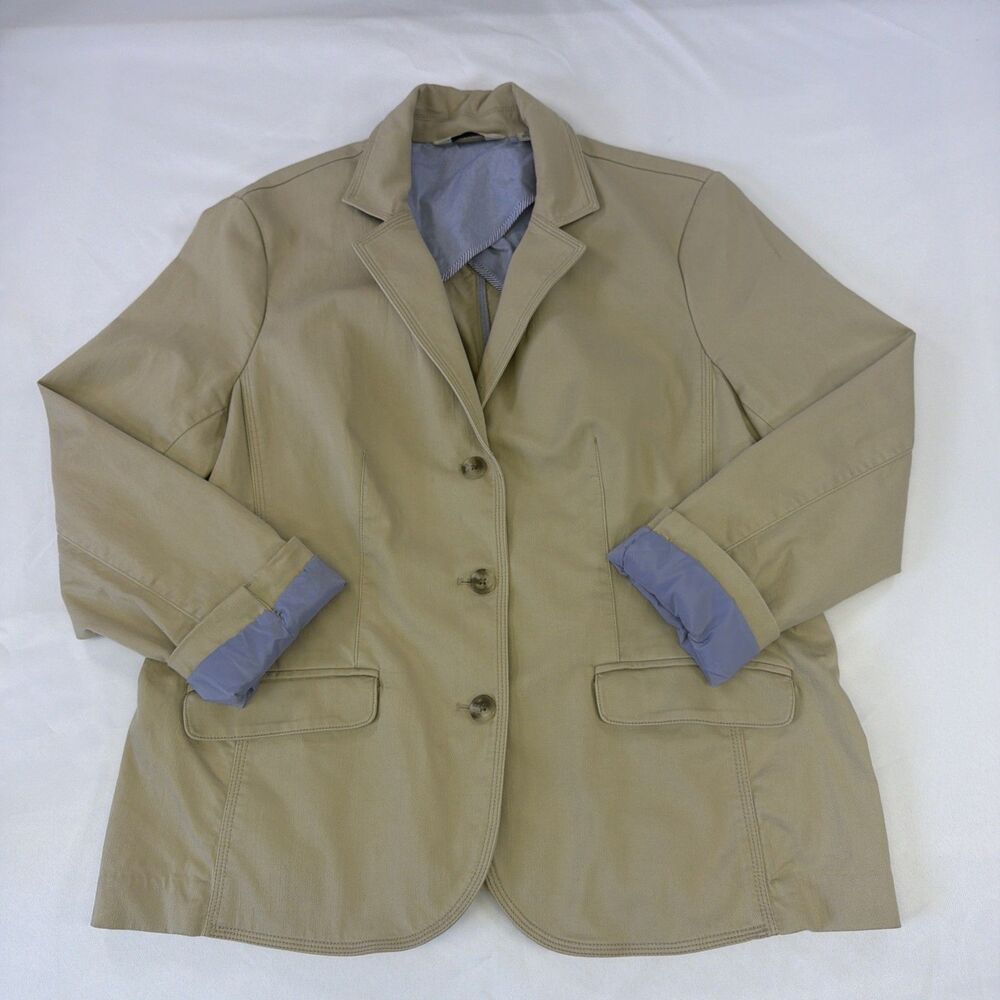 L.L. BEAN Women’s Size X-Large Khaki Tan Utility Blazer Style 286366
